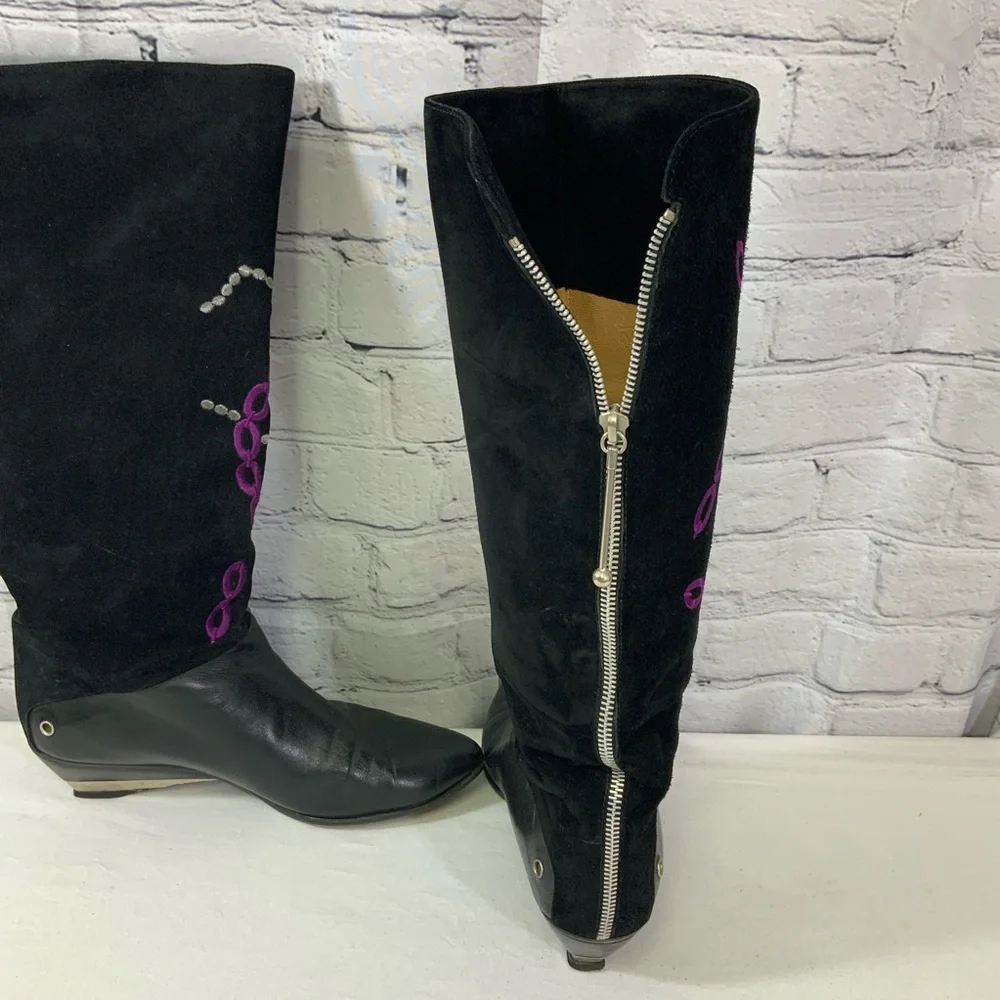 Casadei Knee High Suede Boots - Picture 4 of 7